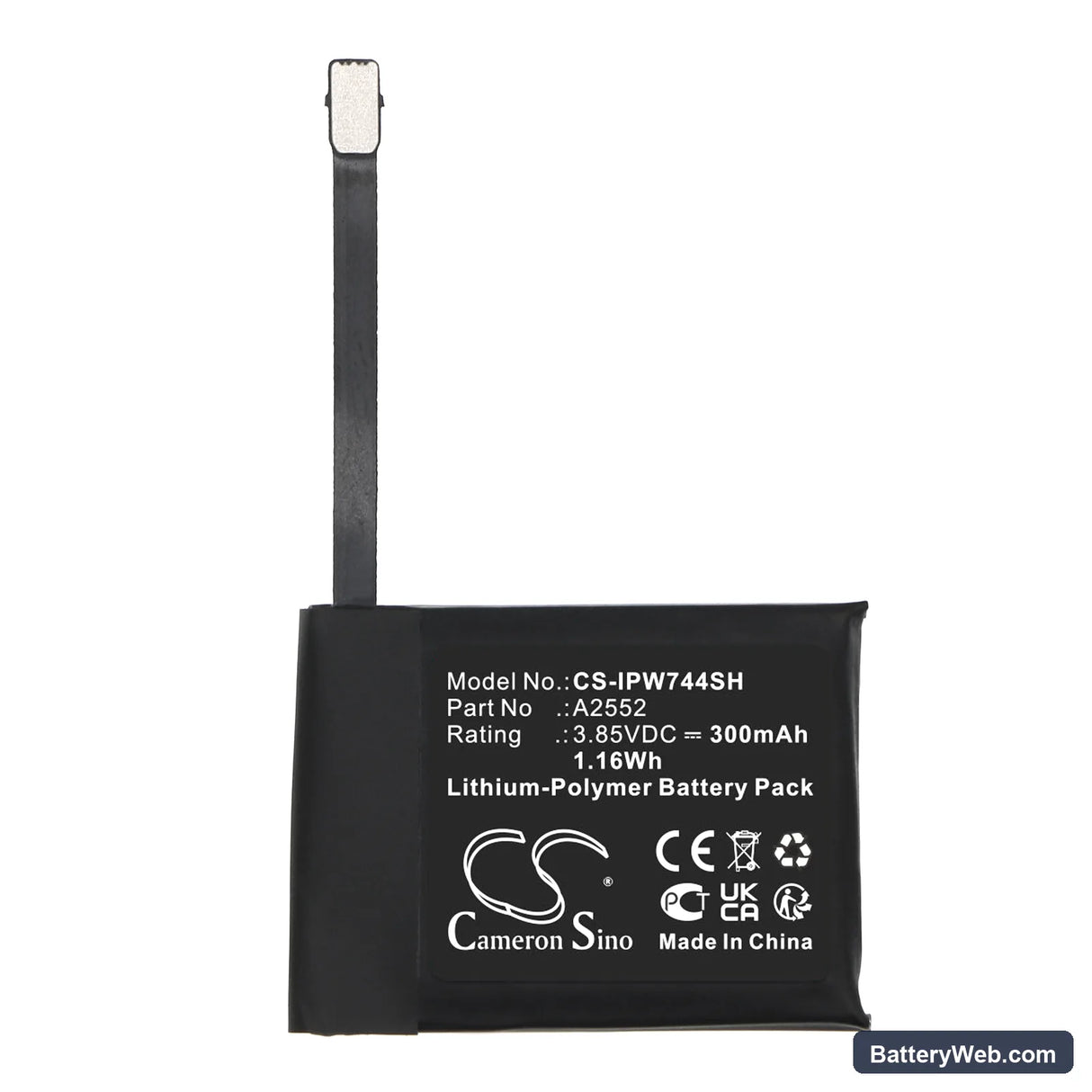 Apple Watch Series S7 45mm Replacement Battery, 3.85V, 300mAh, Li-Polymer 3