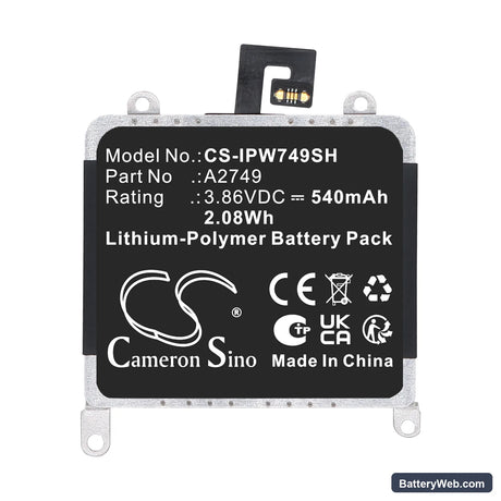 Apple A285 Replacement Battery, 3.86V, 540mAh, Li-Polymer 5