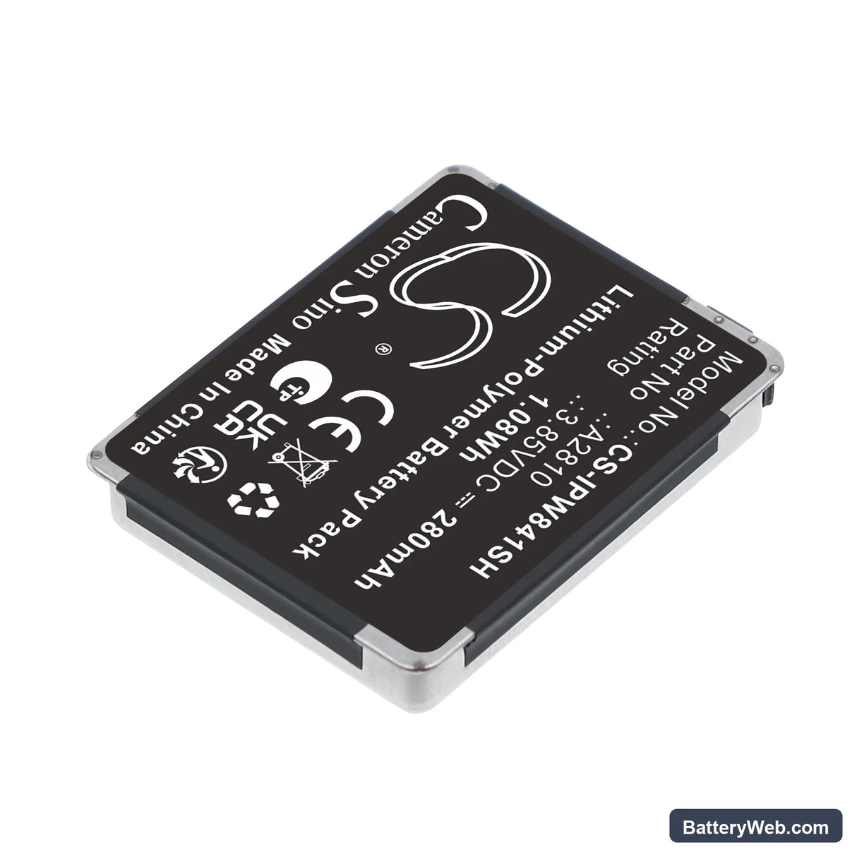 Apple A2770 Replacement Battery, 3.85V, 280mAh, Li-Polymer 2
