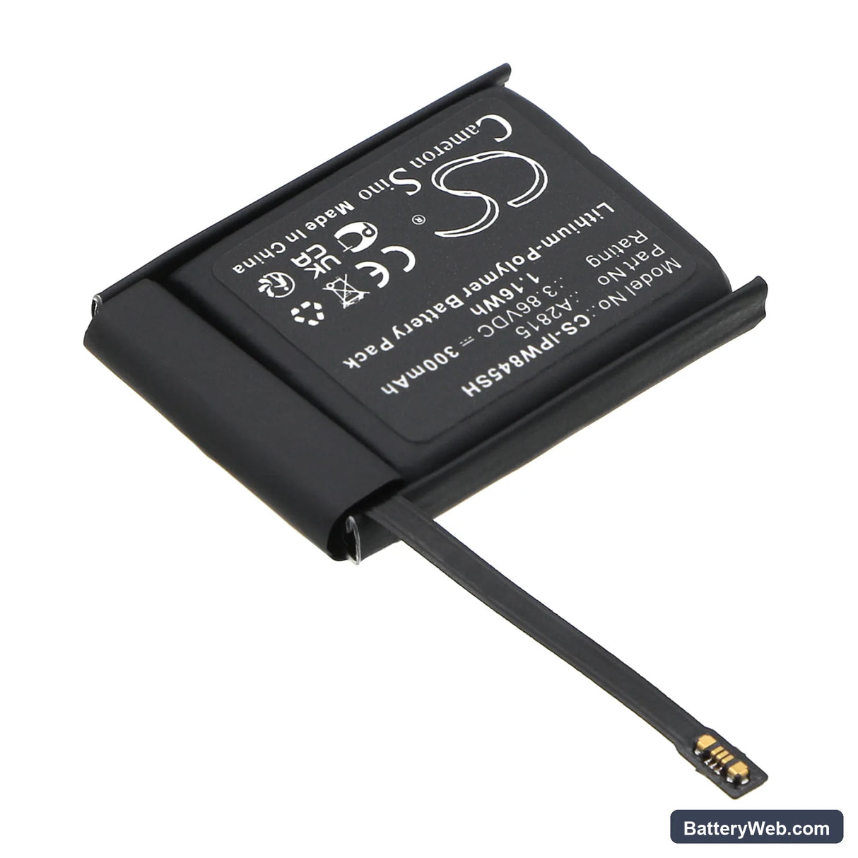 Apple Watch Series S8 45mm Replacement Battery, 3.86V, 300mAh, Li-Polymer 2