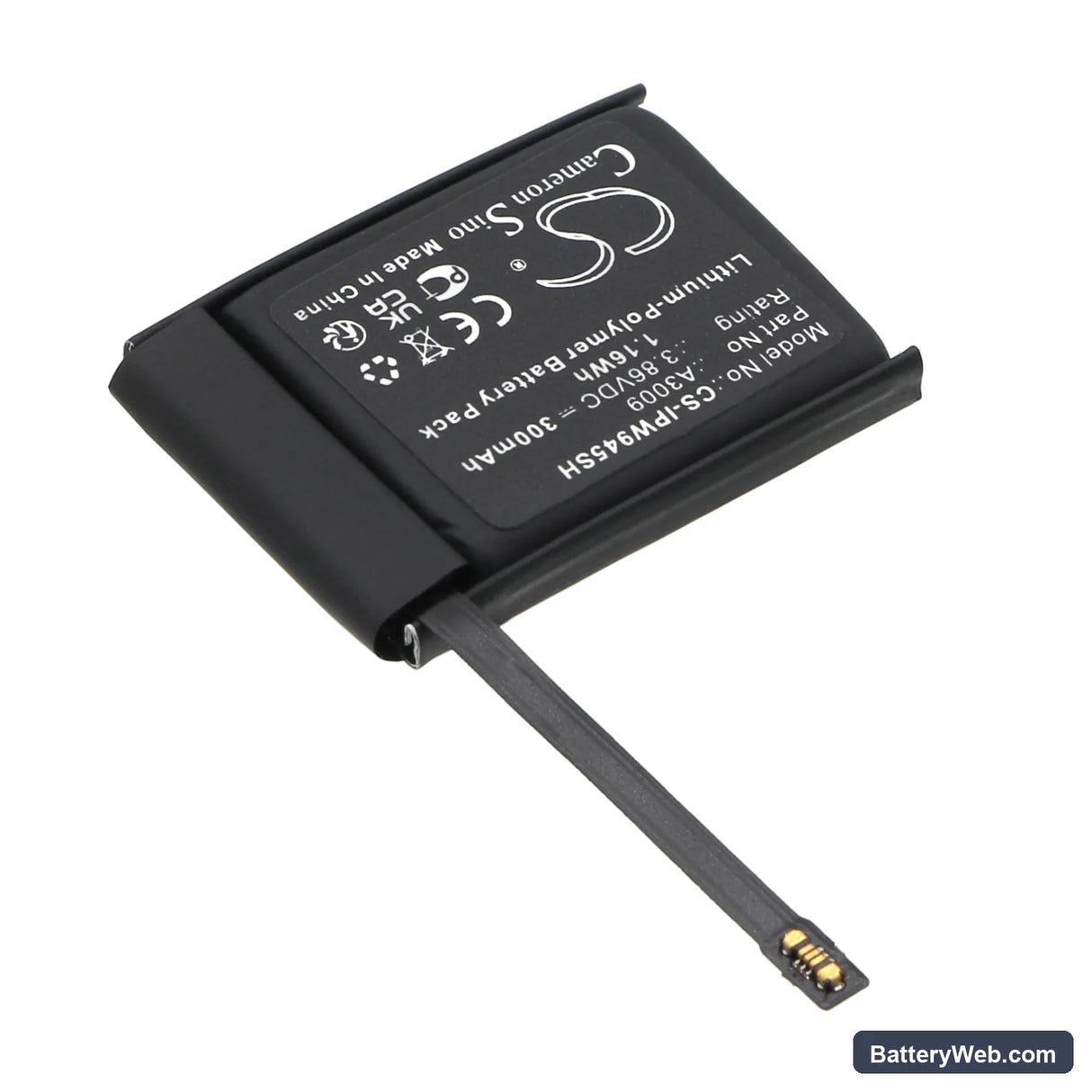 Apple Watch Series S9 45mm Replacement Battery, 3.86V, 300mAh, Li-Polymer 2