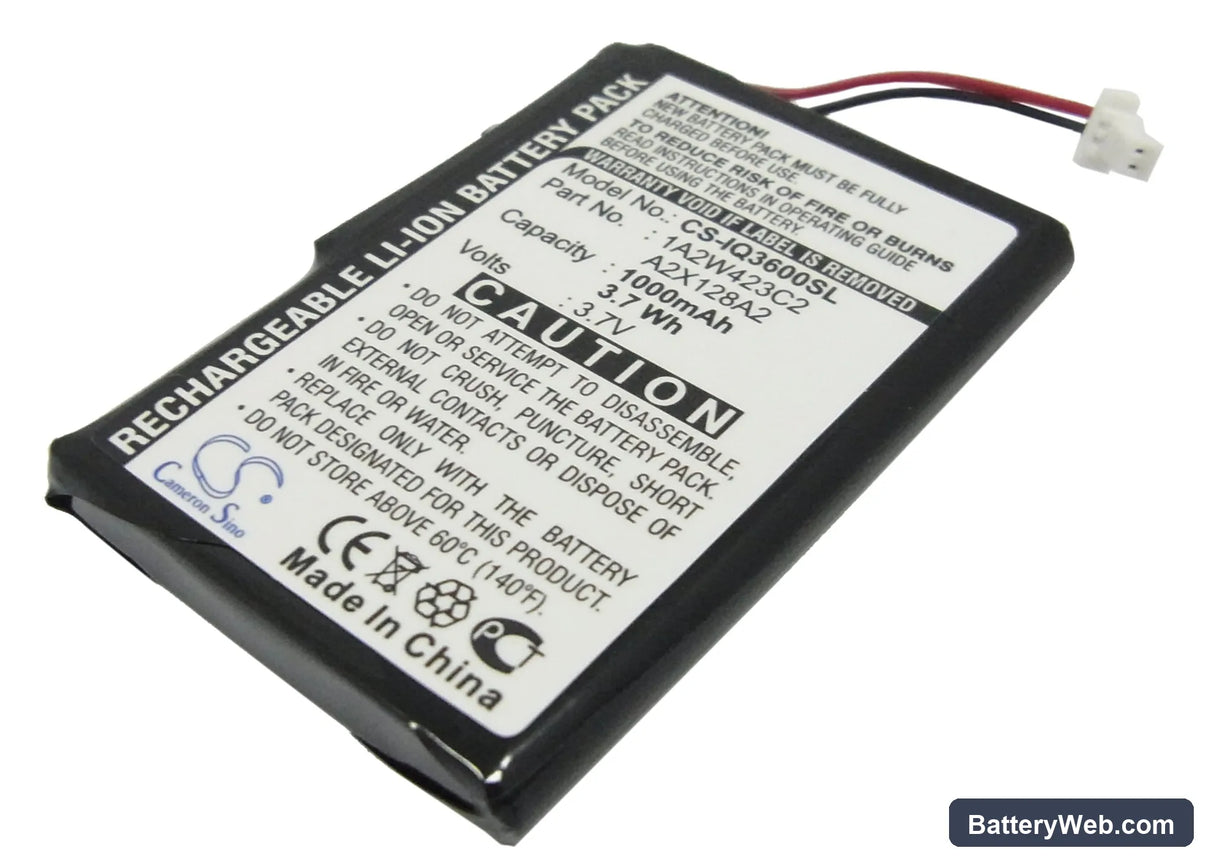 Garmin iQue 3200 Replacement Battery, 3.7V, 1000mAh, Li-ion 1
