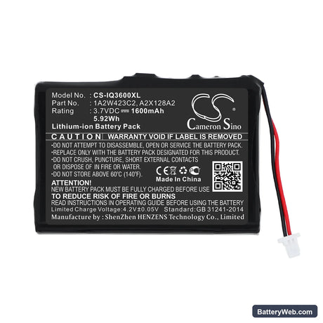 Garmin iQue 3200 Replacement Battery, 3.7V, 1600mAh, Li-ion 3