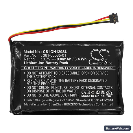 Garmin Nuvi 1200 Replacement Battery, 3.7V, 930mAh, Li-ion 3