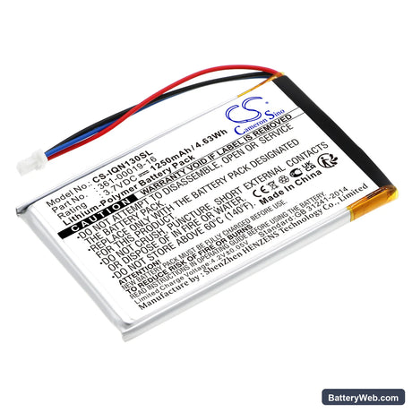 Garmin Nuvi 1300 Replacement Battery, 3.7V, 1250mAh, Li-Polymer 1