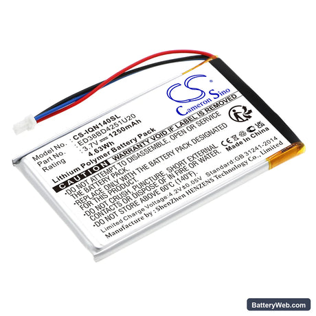 Garmin Nuvi 1400 Replacement Battery, 3.7V, 1250mAh, Li-Polymer 1