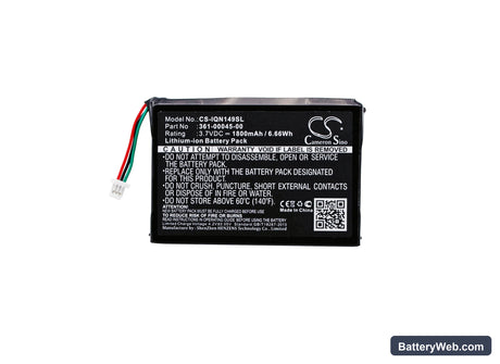 Garmin Nuvi 1490TV Replacement Battery, 3.7V, 1800mAh, Li-ion 5