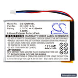 Garmin Nuvi 1690 Replacement Battery, 3.7V, 1250mAh, Li-Polymer 3