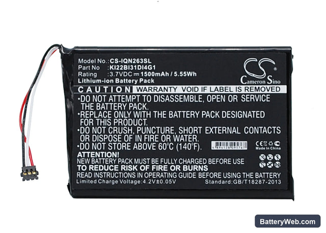 Garmin Nuvi 2639LMT Replacement Battery, 3.7V, 1500mAh, Li-ion 1