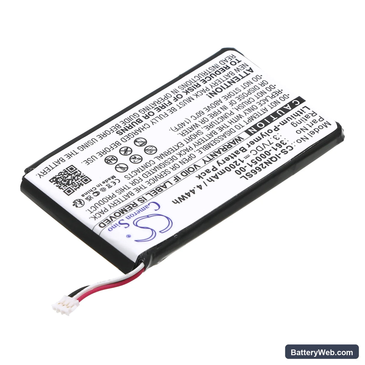 Garmin Nuvi 2660LMT Replacement Battery, 3.7V, 1200mAh, Li-Polymer 2