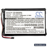 Garmin Nuvi 2555LMT Replacement Battery, 3.7V, 1000mAh, Li-ion 3