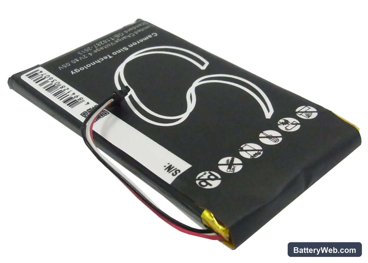 Garmin Nuvi 3700 Replacement Battery, 3.7V, 1200mAh, Li-Polymer 4