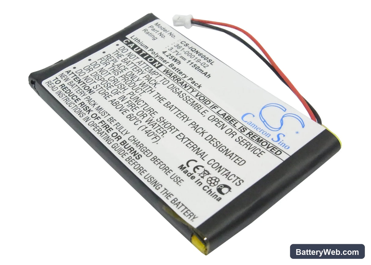 Garmin Nuvi 600 Replacement Battery, 3.7V, 1150mAh, Li-Polymer 1