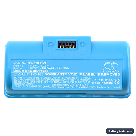 iRobot Braava Jet 240 Replacement Battery, 3.6V, 2900mAh, Li-ion 5