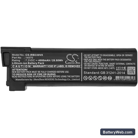 iRobot Looj 330 Replacement Battery, 7.2V, 4000mAh, Li-ion 3