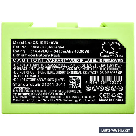 iRobot Roomba i7 Replacement Battery, 14.4V, 3400mAh, Li-ion 5