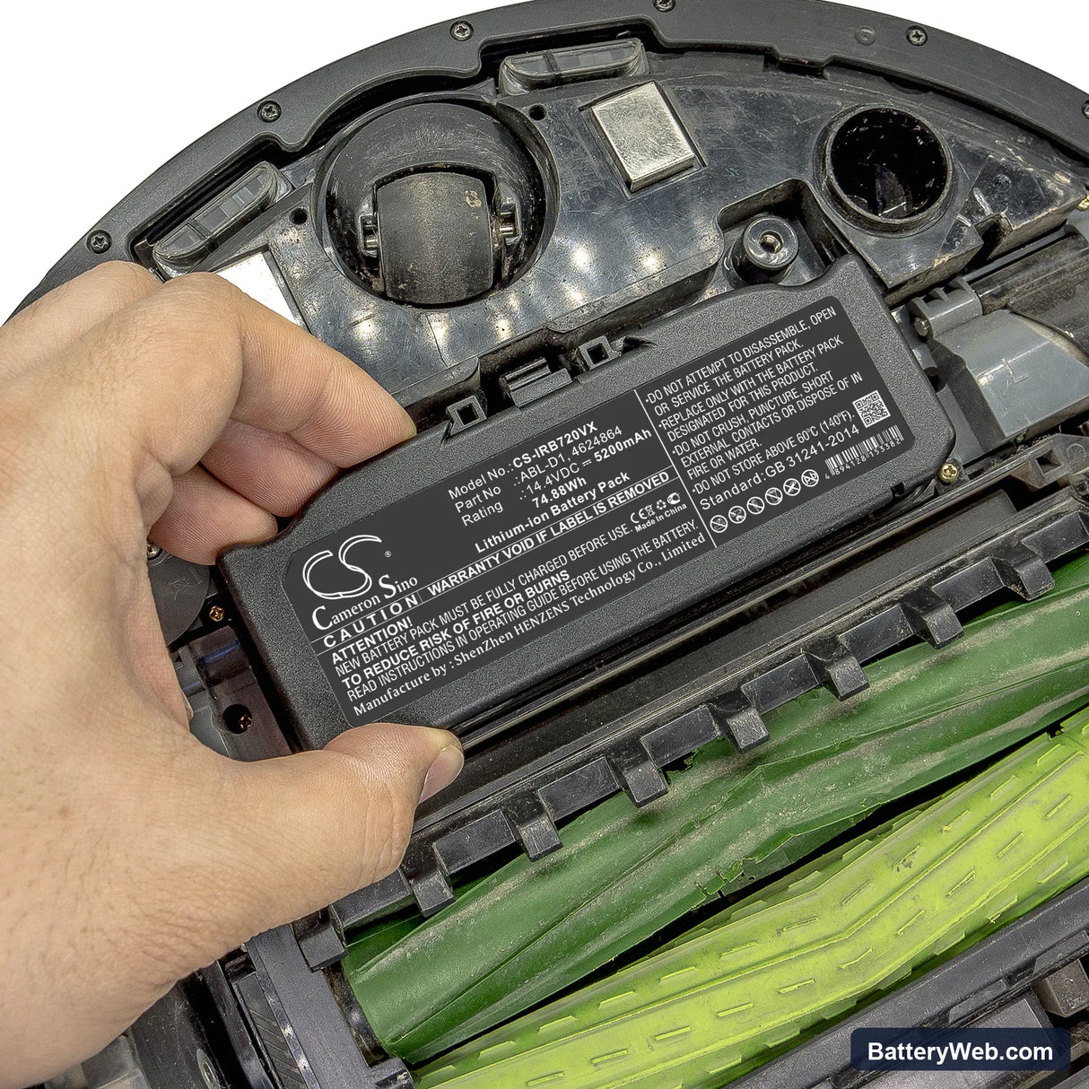iRobot Roomba i7 Replacement Battery, 14.4V, 5200mAh, Li-ion 1