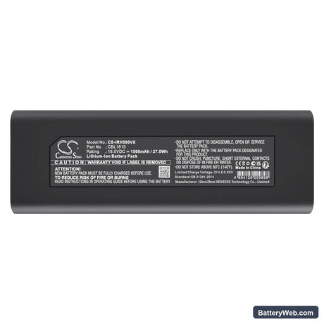Iris Ohyama KIC-SLDCP5 Replacement Battery, 18V, 1500mAh, Li-ion 5