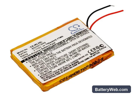 iRiver L Player 2GB Replacement Battery, 3.7V, 750mAh, Li-Polymer 1