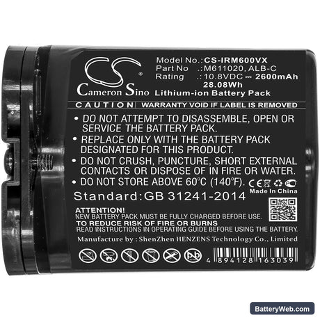 iRobot Braava Jet M6 Replacement Battery, 10.8V, 2600mAh, Li-ion 3