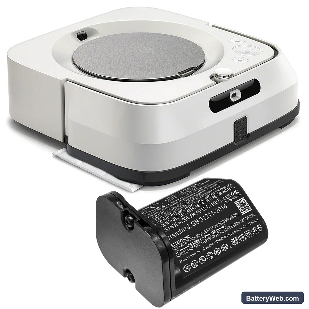 iRobot Braava Jet M6 Replacement Battery, 10.8V, 2600mAh, Li-ion 5