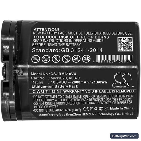 iRobot Braava Jet M6 Replacement Battery, 10.8V, 2000mAh, Li-ion 3