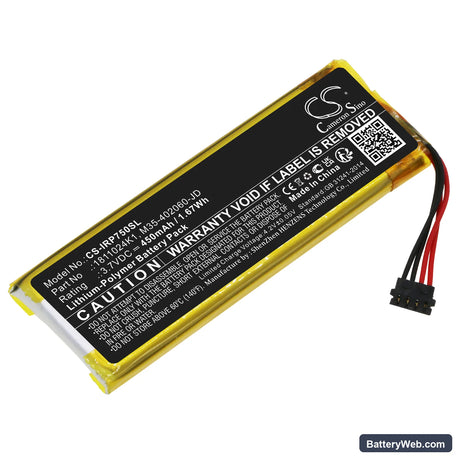 Ingenico ROAM RP750X Replacement Battery, 3.7V, 450mAh, Li-Polymer 1