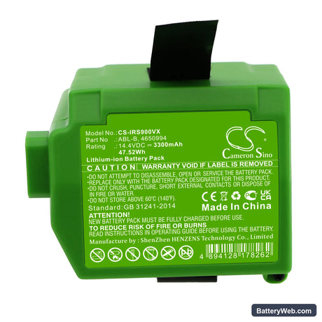 iRobot Roomba S9 Replacement Battery, 14.4V, 3300mAh, Li-ion 5