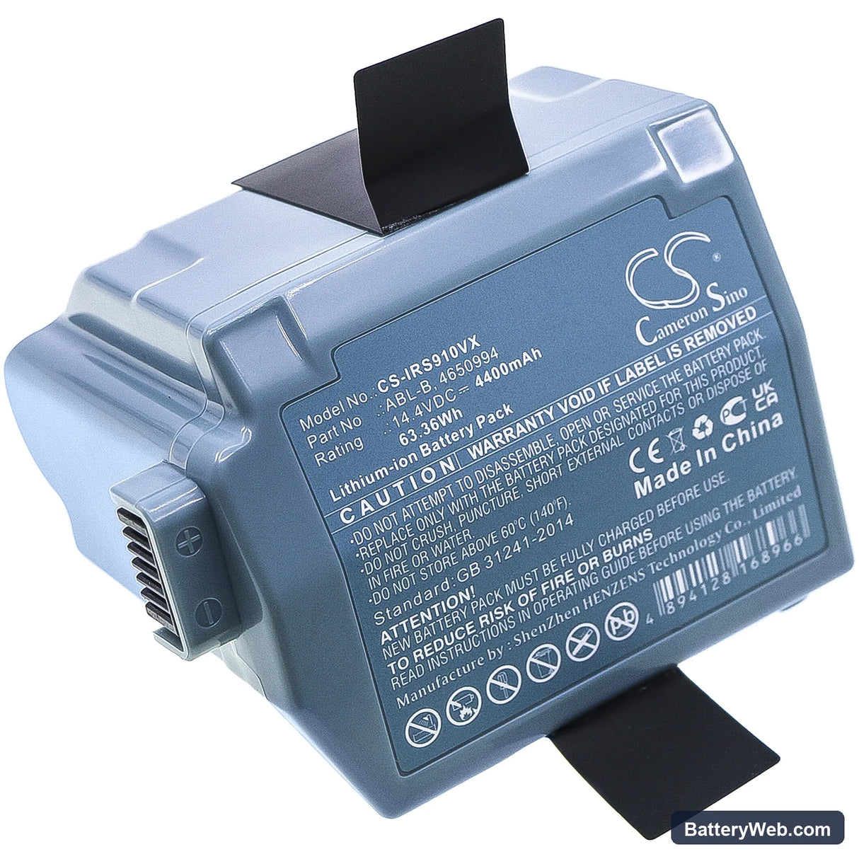 iRobot Roomba S9 Replacement Battery, 14.4V, 4400mAh, Li-ion 1