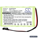 Intermec 066111-001 Replacement Battery, 7.2V, 1500mAh, Ni-MH 3