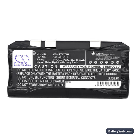 Intermec RT1700 Replacement Battery, 7.2V, 1500mAh, Ni-MH 5