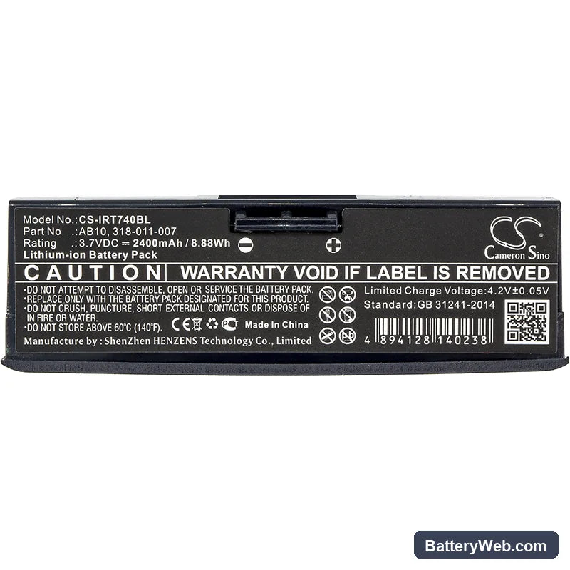 Intermec 700 Mono Replacement Battery, 3.7V, 2400mAh, Li-ion 3