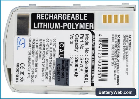 iDO S600 Replacement Battery, 3.7V, 2400mAh, Li-Polymer 5