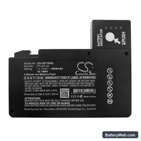 INNO IFS15M Replacement Battery, 11.1V, 3800mAh, Li-ion 3