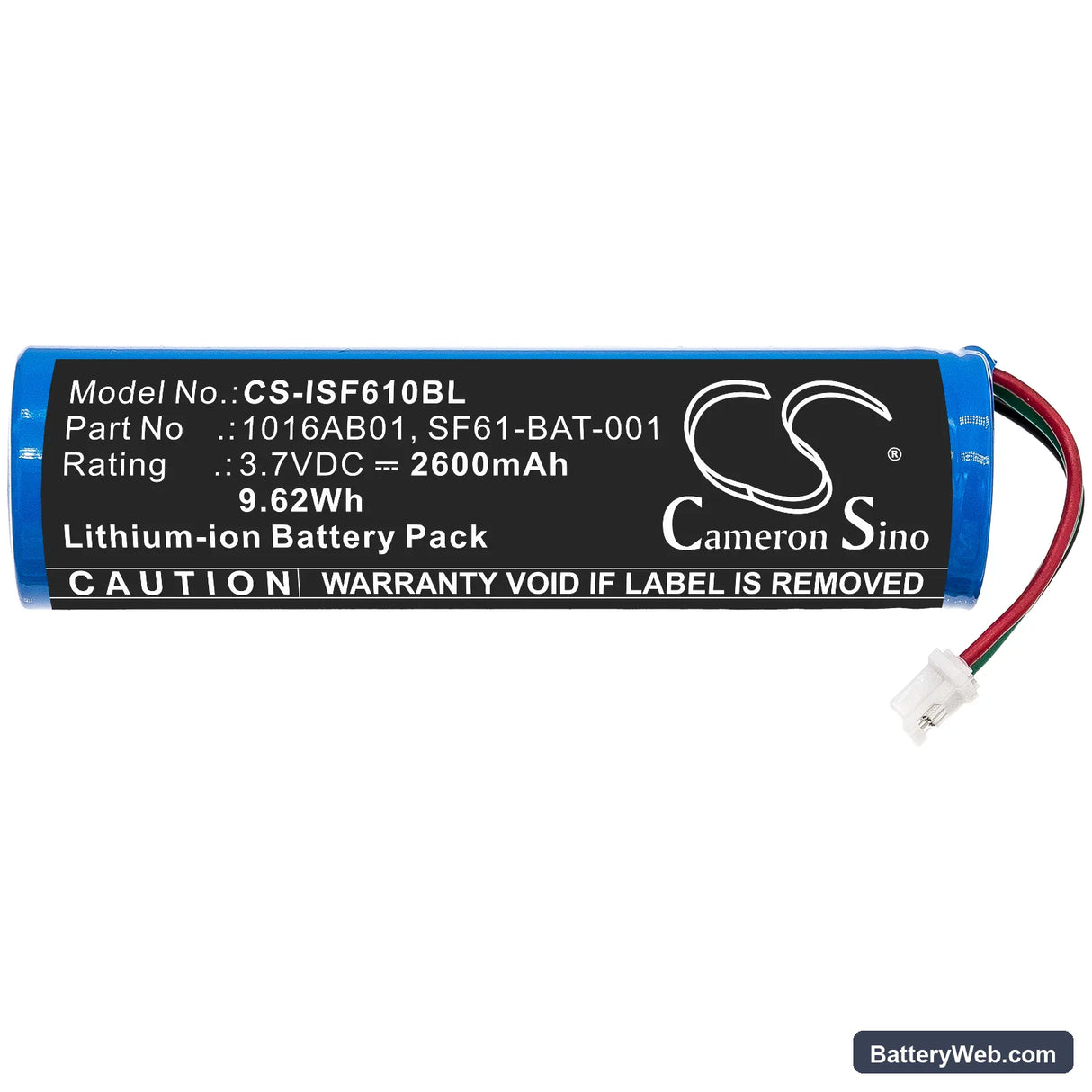 Intermec SF61 Replacement Battery, 3.7V, 2600mAh, Li-ion 3