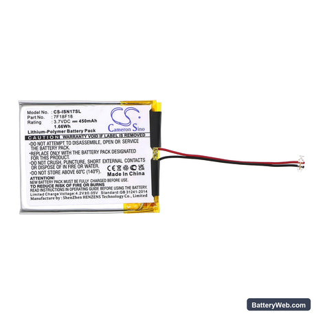 Insignia NS-4V17 Replacement Battery, 3.7V, 450mAh, Li-Polymer 3