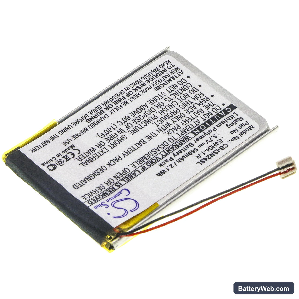 Insignia NS-4V24 Replacement Battery, 3.7V, 560mAh, Li-Polymer 2