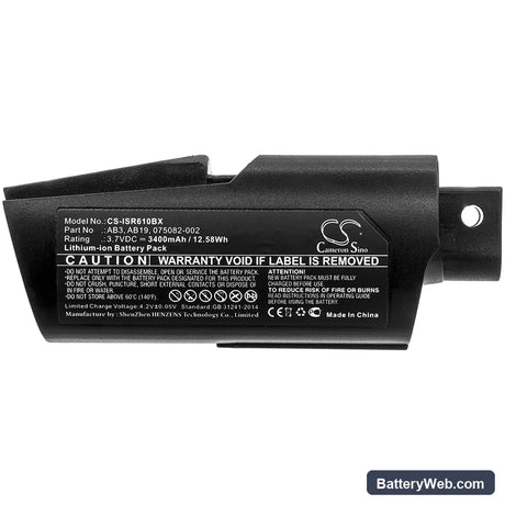 Intermec SR61T Replacement Battery, 3.7V, 3400mAh, Li-ion 3