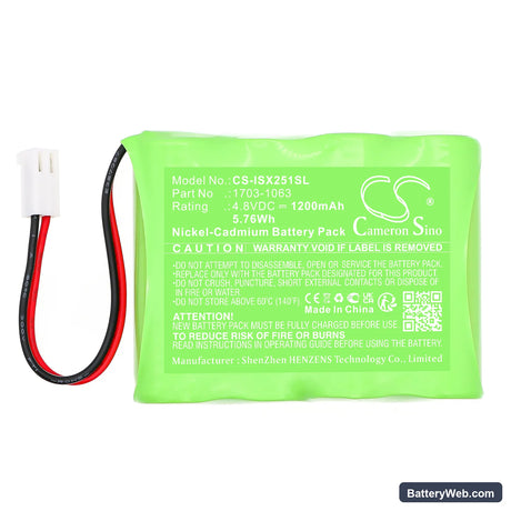 Industrial Scientific MX251 Replacement Battery, 4.8V, 1200mAh, Ni-CD 3