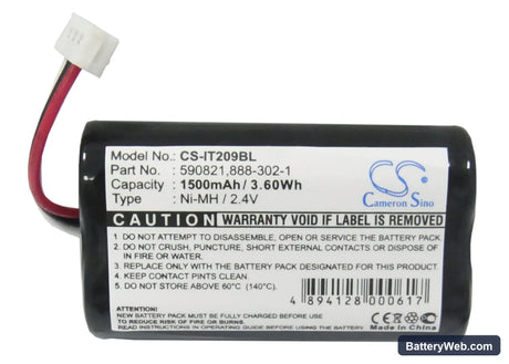 Intermec Trakker T2090 Replacement Battery, 2.4V, 1500mAh, Ni-MH 5