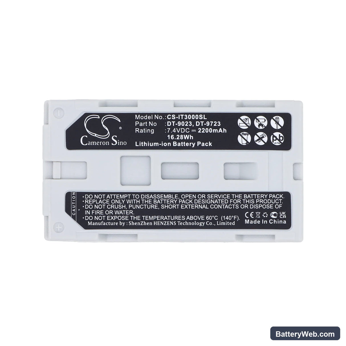 Casio IT3000 Replacement Battery, 7.4V, 2200mAh, Li-ion 5