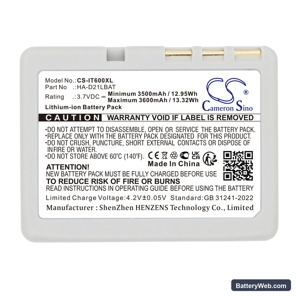 Casio DT-5300 Replacement Battery, 3.7V, 3600mAh, Li-ion 5