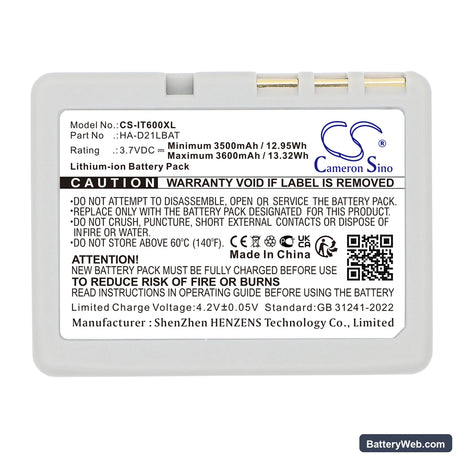 Casio DT-5300 Replacement Battery, 3.7V, 3600mAh, Li-ion 5