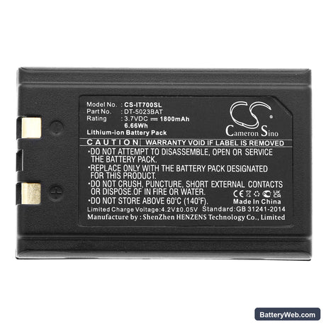 Banksys Xentissimo Replacement Battery, 3.7V, 1800mAh, Li-ion 5