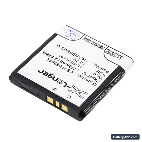 i-Blue 820 Replacement Battery, 3.7V, 770mAh, Li-ion 2
