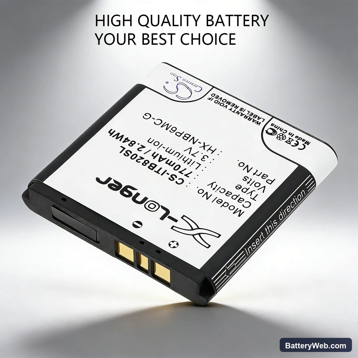 i-Blue 820 Replacement Battery, 3.7V, 770mAh, Li-ion 6