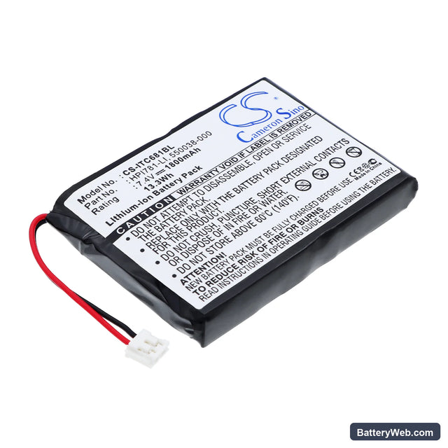 Intermec 681 Replacement Battery, 7.4V, 1800mAh, Li-ion 1