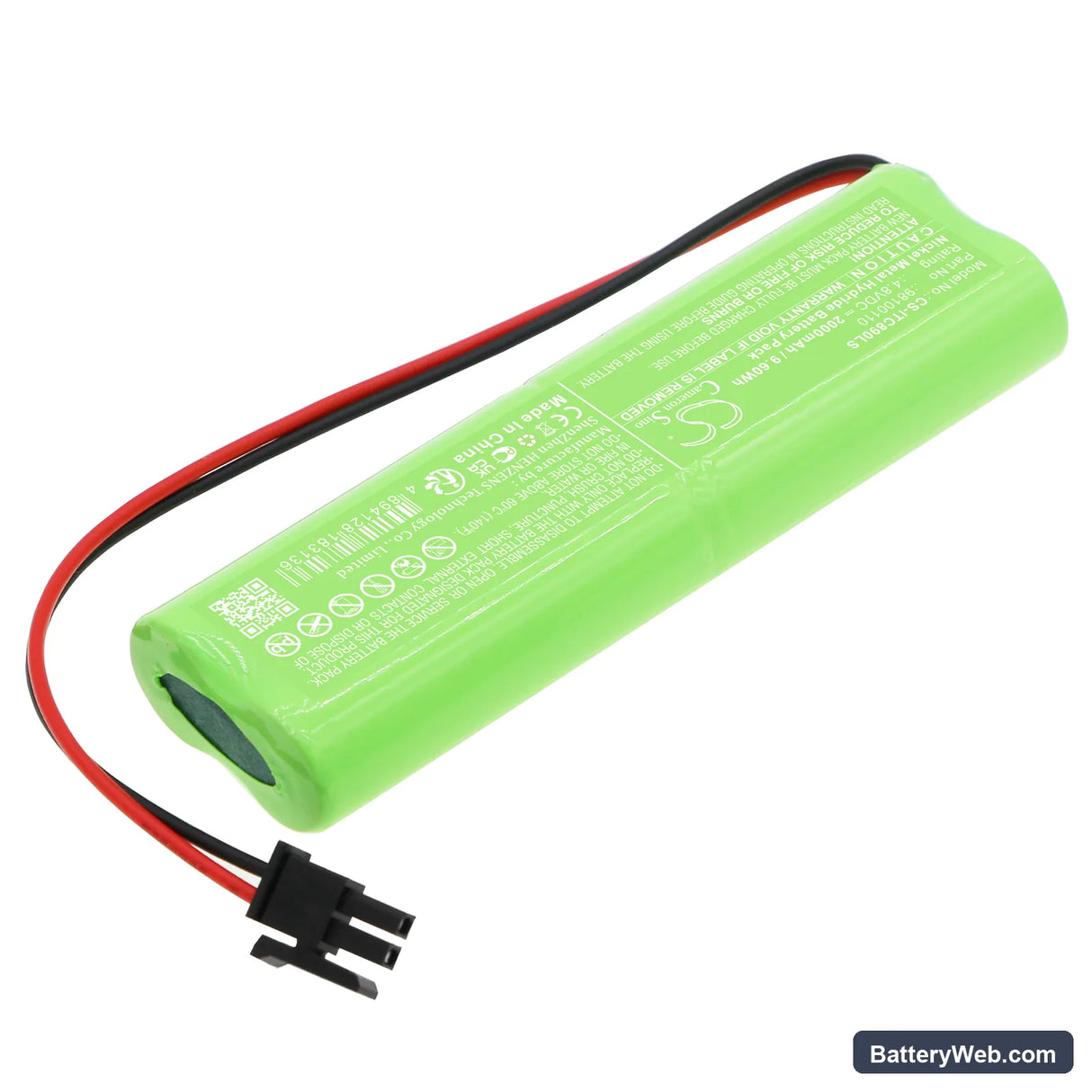 Inotec 890021 Replacement Battery, 4.8V, 2000mAh, Ni-MH 2