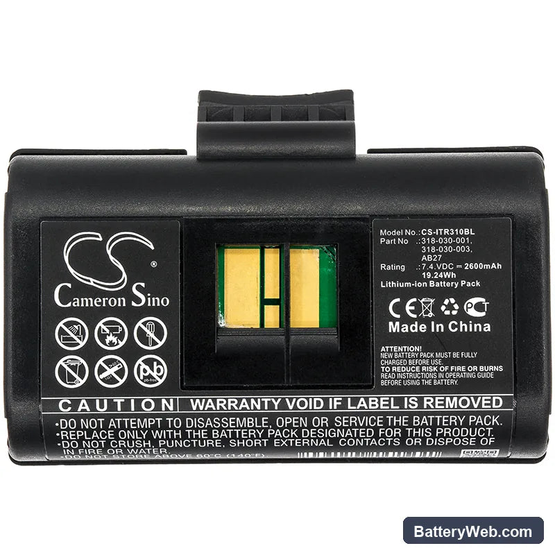Intermec PB21 Replacement Battery, 7.4V, 2600mAh, Li-ion 3
