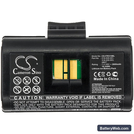 Intermec PB21 Replacement Battery, 7.4V, 2600mAh, Li-ion 3